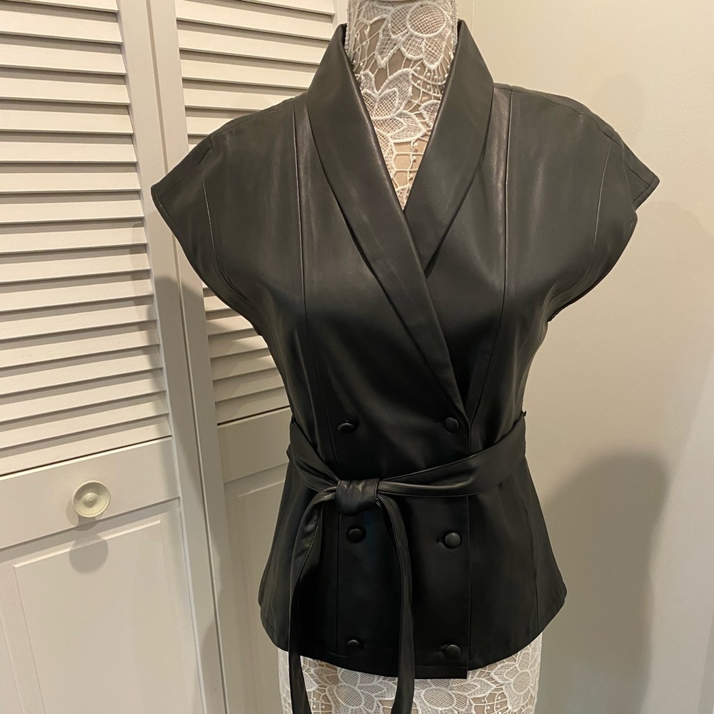 Free ship - Vegan leather Vest M